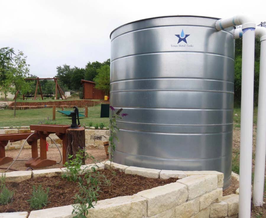 metal water tank for rain garden